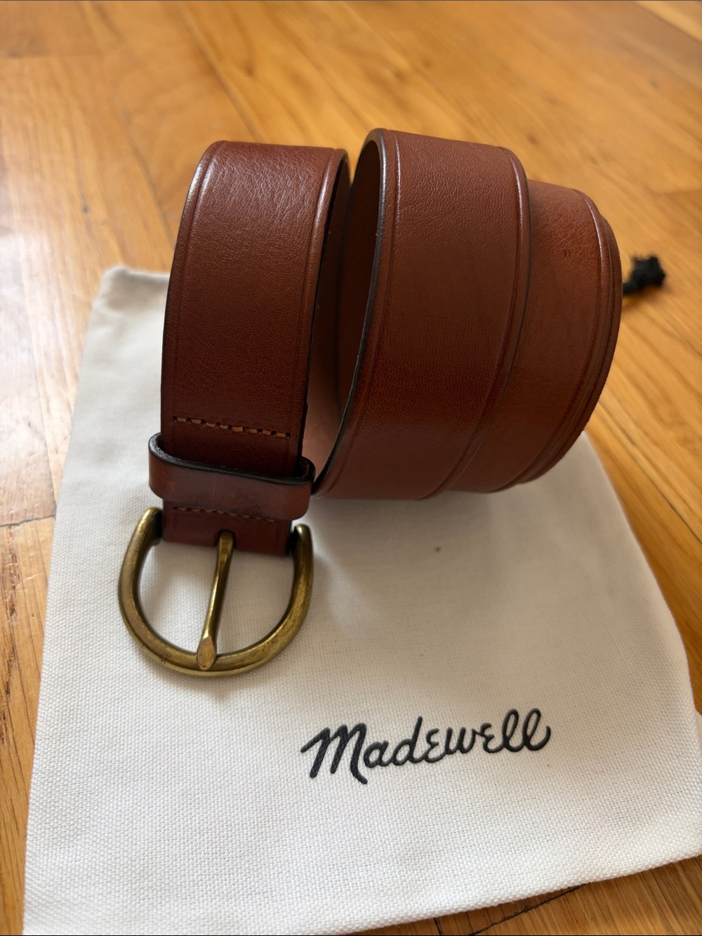 Madewell Genuine Leather Belt with Brass Buckle - Picture 4 of 8